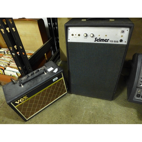 2110 - A Vox Pathfinder 10 model V9106 230v practice amp and a Selmer 15 SS speaker