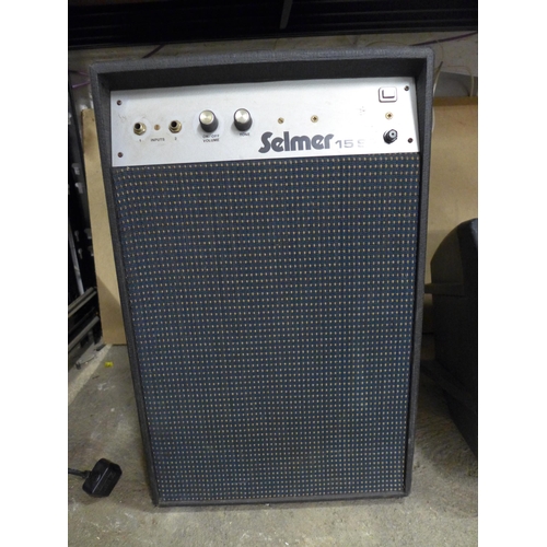 2110 - A Vox Pathfinder 10 model V9106 230v practice amp and a Selmer 15 SS speaker