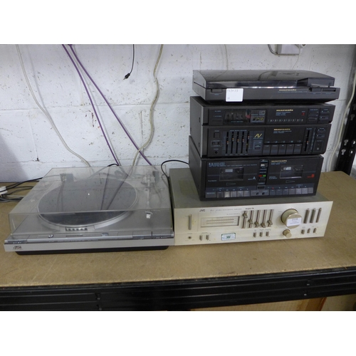 2116 - A quantity of stereo equipment including a Marantz TT173 fully automatic turntable record player, a ... 