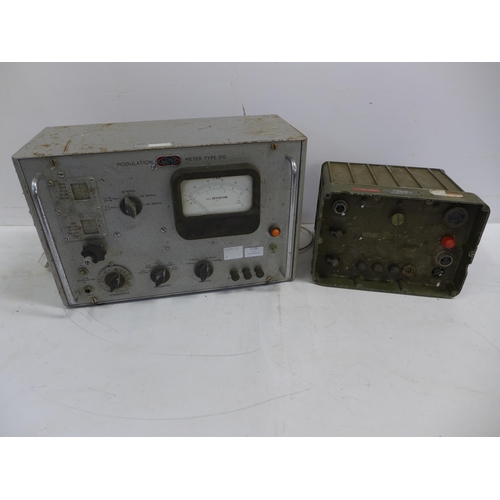 2120 - An Airmec type 210 modulation meter and a Larkspur R216/R210 British military radio supply unit