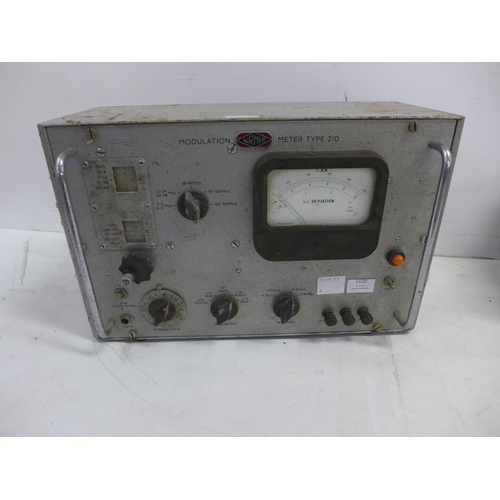 2120 - An Airmec type 210 modulation meter and a Larkspur R216/R210 British military radio supply unit