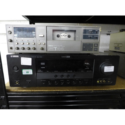 2122 - A Yamaha MT44 multi-track cassette recorder and a Yamaha RX-V363 natural sound AV receiver