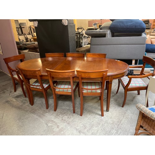 1497 - A Grange cherrywood extending dining table & eight chairs