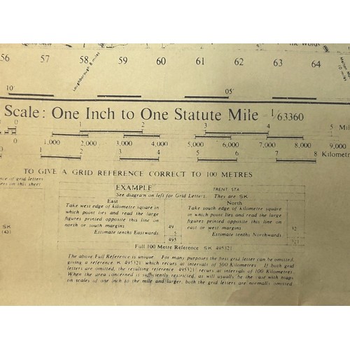 2087 - A Vintage ordinance survey line map of Nottingham - one inch to one mile dated:1968