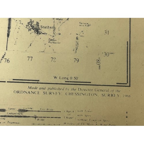 2087 - A Vintage ordinance survey line map of Nottingham - one inch to one mile dated:1968