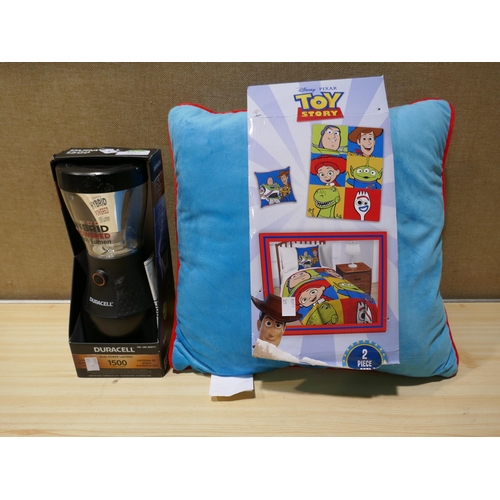 3327 - Toy Story Character Pillow, Duracell Dual Powered Lantern   (325-137,141) This lot is subject to vat