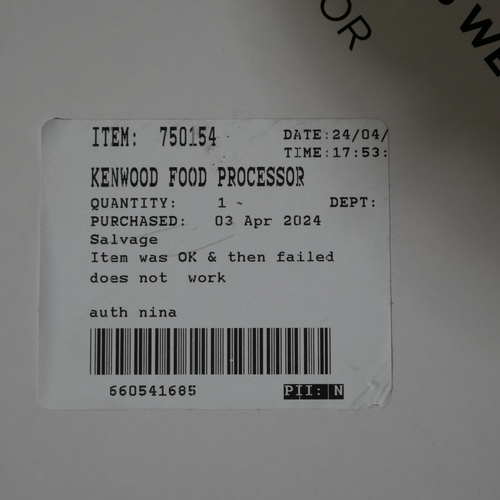 3001 - Kenwood All In One Food Processor, Original RRP £109.99 + vat          (325-435) This lot is subject... 