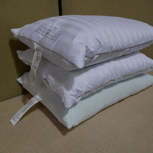 3013 - 3x Mixed Hotel Grand Pillows, (325-408,410) This lot is subject to vat