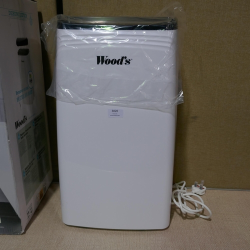 3020 - Woods  Mdk26 White Dehumidifier 25L, Original RRP £249.99 + vat            (325-438) This lot is sub... 