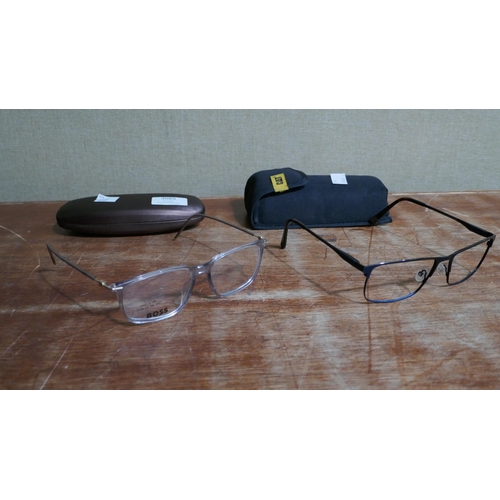 3089 - Cat Cto Blue Metal Glasses - No lenses (3015 006 60X17)  and Hugo Boss Crystal Plastic Glasses (1372... 