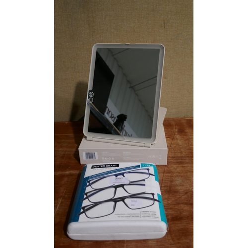 3097 - Fgx Mens Classic Glasses and a Sensse Led Mirror (Damaged) (324-374,385) *This lot is subject to vat