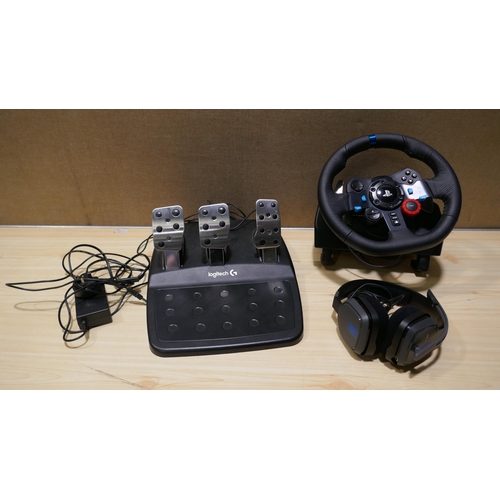 3130 - Playstation Logitech G29 Steering Wheel  And Pedals ( for Ps5/Ps4 & Pc) , Original RRP £199.99 + vat... 