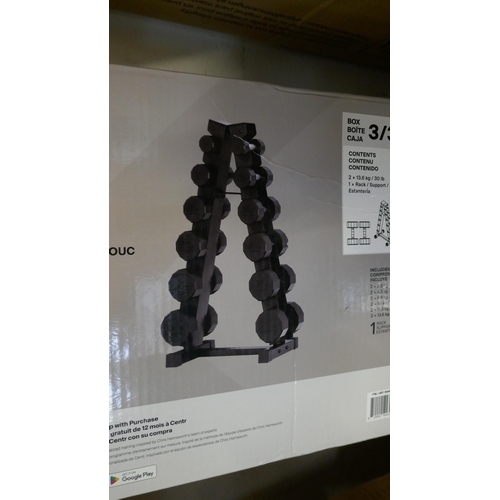 1526 - Centr Rubber Dumbbell Set, 12 Sided 210Lbs With Rack, Original RRP £266.66 + vat (4205-11) *This lot... 