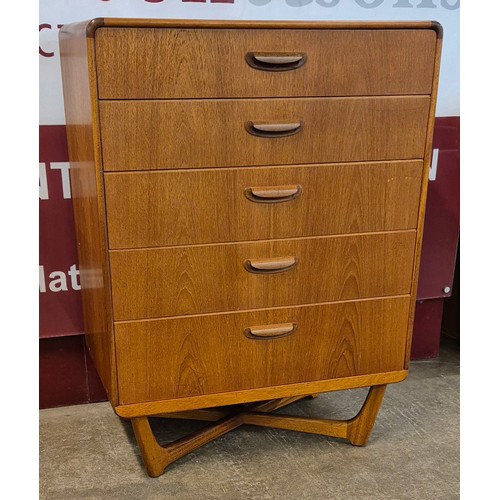 1 - A Beithcraft teak chest of  drawers