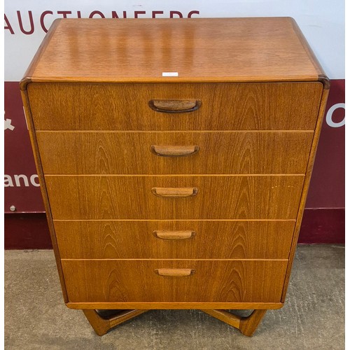 1 - A Beithcraft teak chest of  drawers