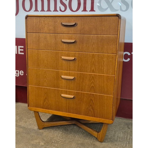 1 - A Beithcraft teak chest of  drawers