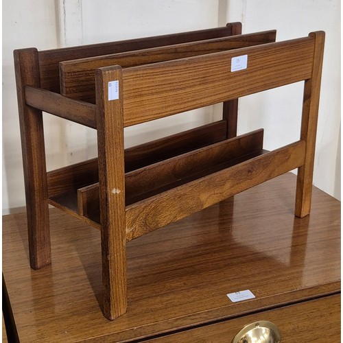 15 - A teak magazine rack