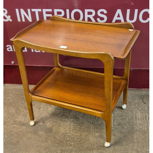 17 - A teak two tier cocktail trolley