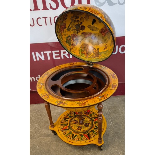 18 - An Italian terrestrial globe cocktail cabinet/trolley