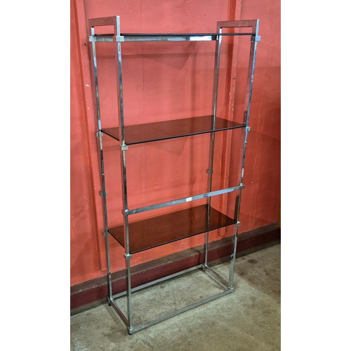 39 - A Pieff chrome and smoked glass room divider