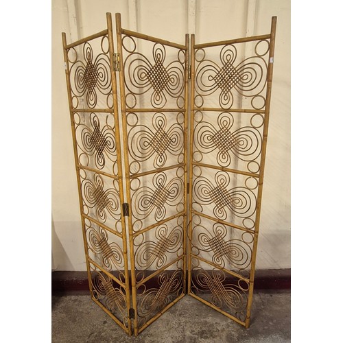 58 - An Italian bamboo folding screen