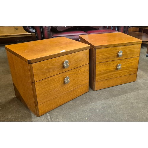 87 - A pair of Stag Cantata teak bedside chests, designed by John & Sylvia Reid