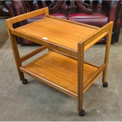 88 - A teak two tier cocktail trolley