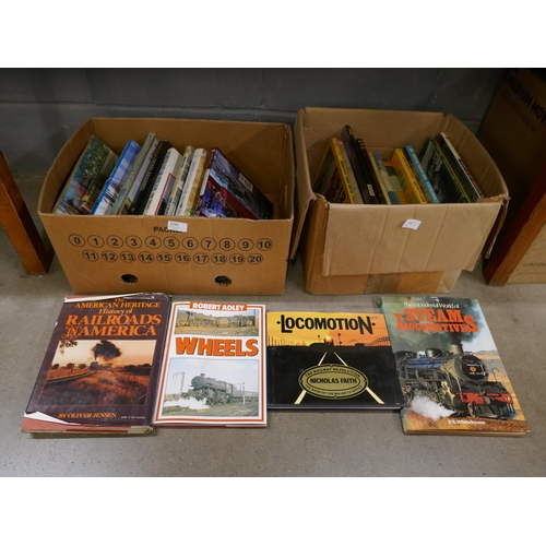 1133 - Two boxes of hardback books on steam trains/locomotives - thirty three in total **PLEASE NOTE THIS L... 