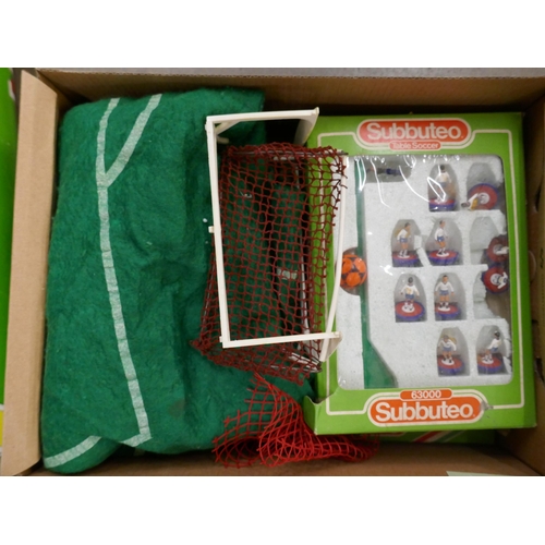 1146 - Subbuteo; Astropitch, felt pitch, two goals, three teams, England, Argentina and Everton plus some s... 