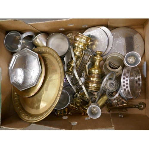 1154 - A collection of metalware including brass and silver plate **PLEASE NOTE THIS LOT IS NOT ELIGIBLE FO... 