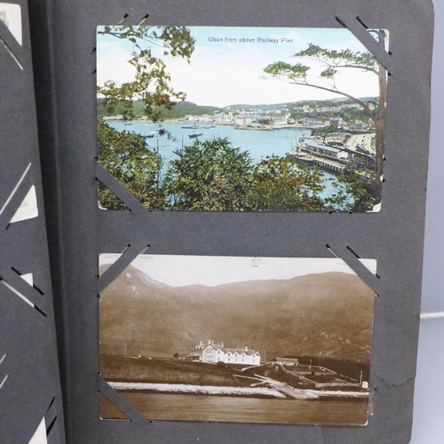 613 - A vintage postcard album containing 92 postcards