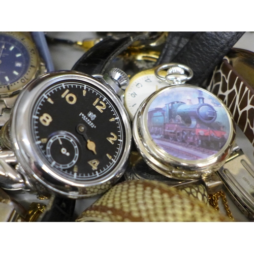 615 - A collection of wristwatches, etc.