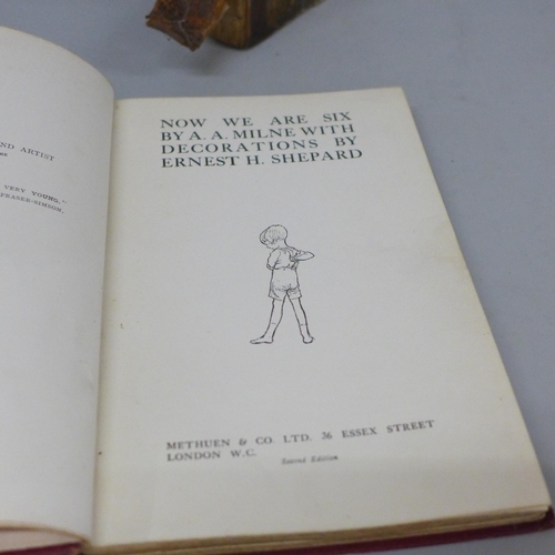 641 - Two books; A.A Milne, Now we are Six, 1927 second edition and New Abridgement of Law's serious call ... 