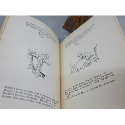 641 - Two books; A.A Milne, Now we are Six, 1927 second edition and New Abridgement of Law's serious call ... 