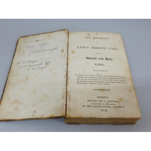 641 - Two books; A.A Milne, Now we are Six, 1927 second edition and New Abridgement of Law's serious call ... 