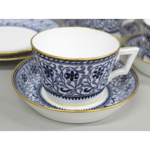 642 - A Minton tea set - four side plates, five saucers and six cups (two a/f), and one a/f side plate