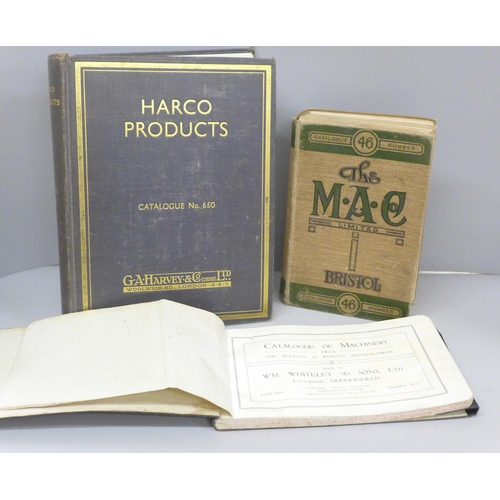 658 - Three industrial catalogues for ironmongery and machinery dating to the 1920s/30s, including Harco p... 