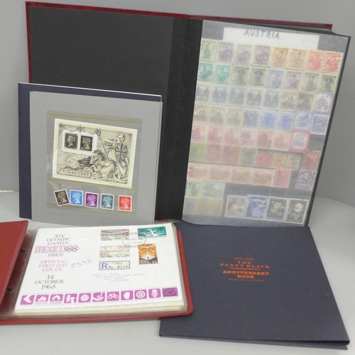 665 - An album of stamps, postage stamps of East Africa and The Penny Black Anniversary book