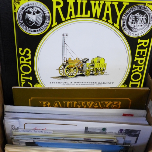 669 - A box of railway ephemera including postcards, covers, album of luggage labels, etc.