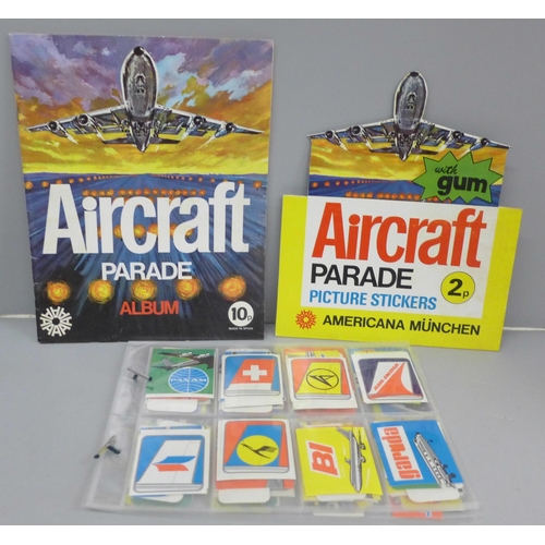 690 - Aviation trade issue, Americana Muenchen Aircraft Parade (1973), 80 unused stickers and album and a ... 