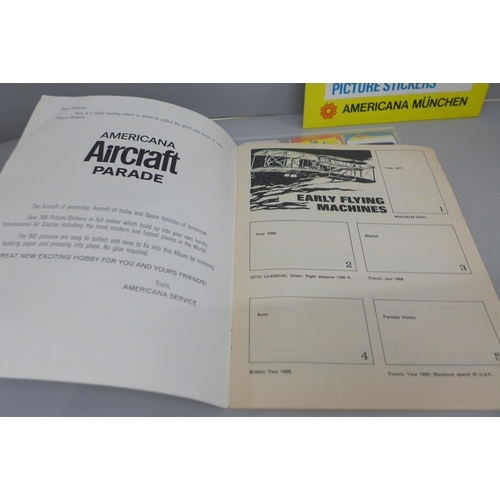 690 - Aviation trade issue, Americana Muenchen Aircraft Parade (1973), 80 unused stickers and album and a ... 