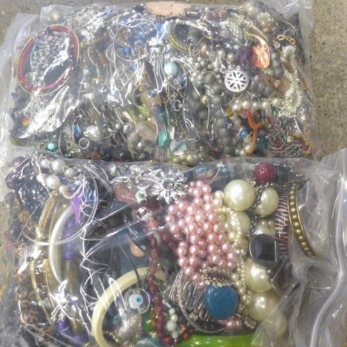 722 - Two bags of costume jewellery