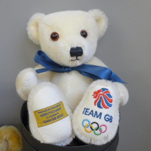 741 - A Steiff Teddy Bear, Merrythought bear and a Team GB London 2012 Olympics teddy bear (3)