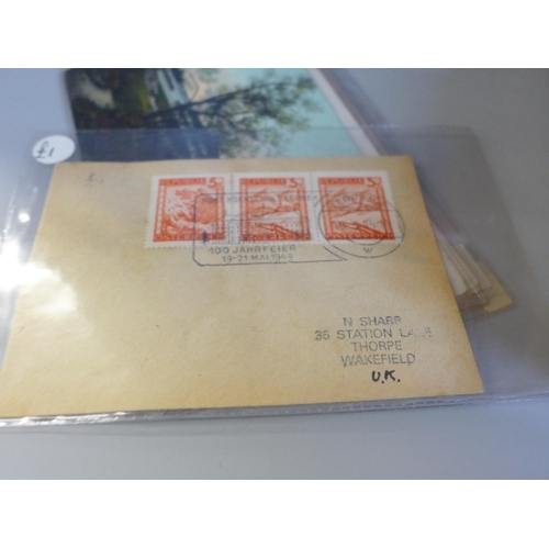 743 - A box of stamps, covers, etc.