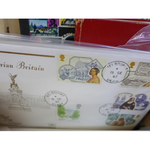 743 - A box of stamps, covers, etc.