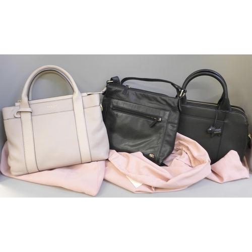 744 - Two Radley handbags and one other handbag