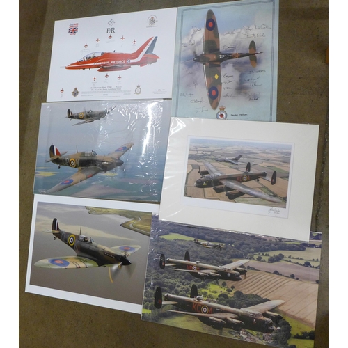 777 - A collection of Battle of Britain commemorative flight pictures and RAF The Red Arrows commemorative... 