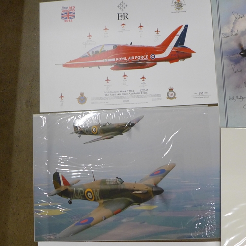 777 - A collection of Battle of Britain commemorative flight pictures and RAF The Red Arrows commemorative... 