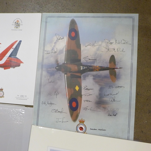 777 - A collection of Battle of Britain commemorative flight pictures and RAF The Red Arrows commemorative... 