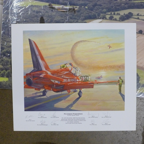 777 - A collection of Battle of Britain commemorative flight pictures and RAF The Red Arrows commemorative... 